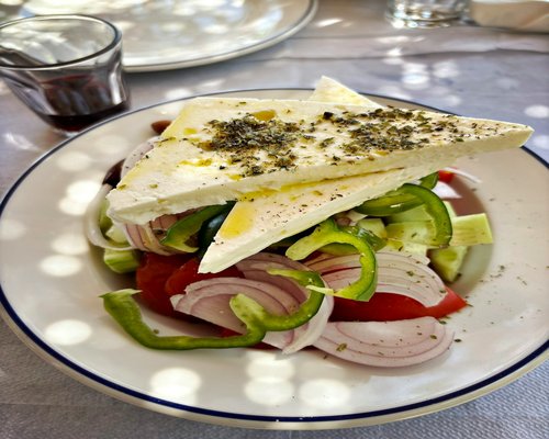 vibrant mediterranean salad with olive oil and seeds